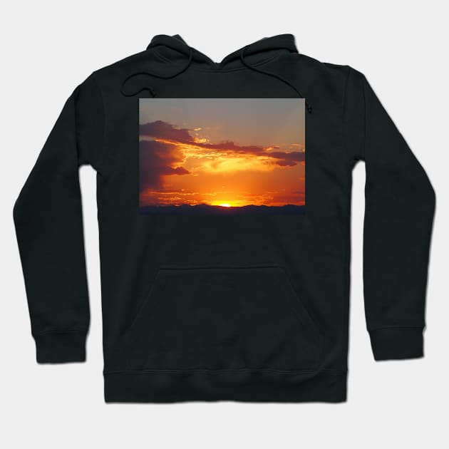 Fiery Sunset over the Rocky Mountains Hoodie by Scubagirlamy